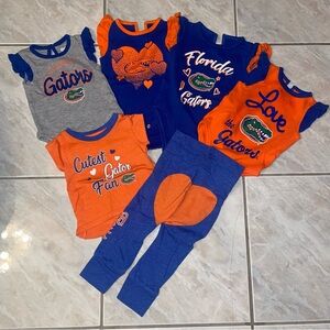 Baby Girl Bundle of 5 Florida Gator UF Outfits Size 3 Months